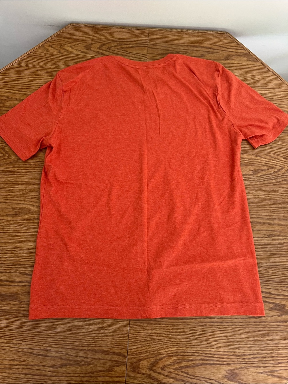 Men's V-Neck Short Sleeve Jersey Tee Shirt - Orange Size Medium - Picture 3 of 5